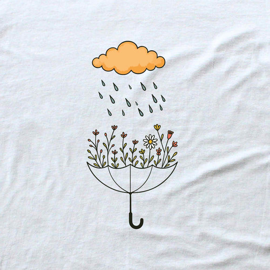 Umbrella Flowers Landscape T-shirt