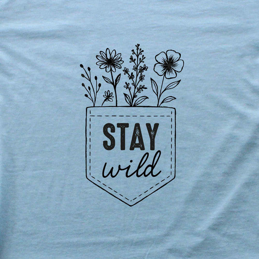 Stay Wild Flowers Pocket T-shirt