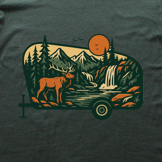 Caravan Deer Landscape T-shirt
