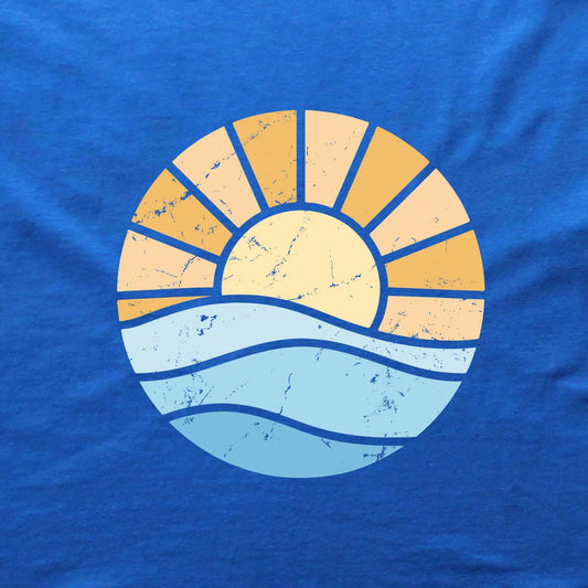 Abstract Round Sun and Waves T-shirt