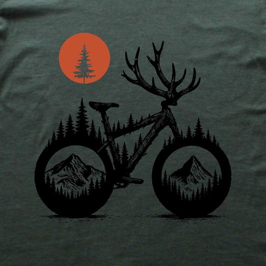 Deer Bike Landscape T-shirt