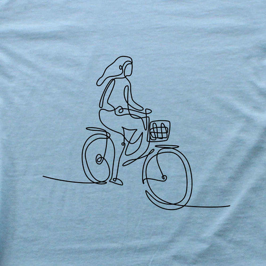 Cycling Line Art Girl T-shirt