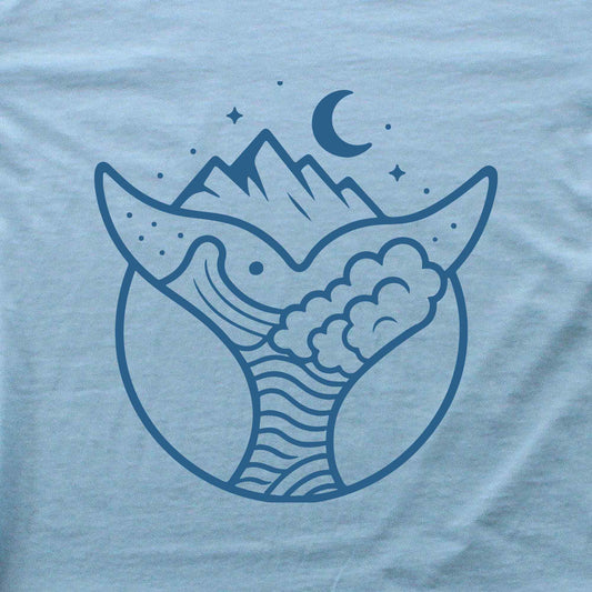Minimalist Whale Tale Landscape T-shirt
