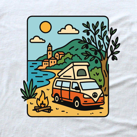 Cartoon Van Town T-shirt