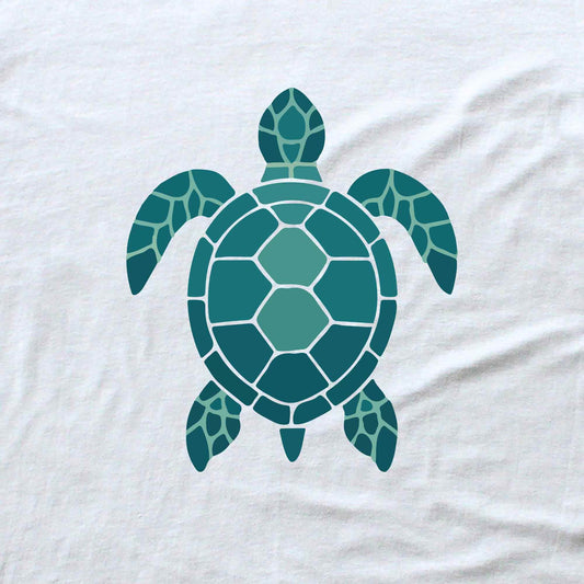 Geometric Blue Turtle T-shirt