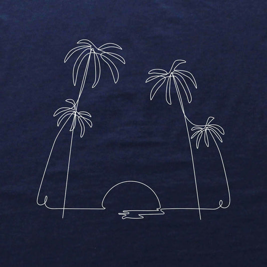 Line Art Palm Tree Sun T-shirt