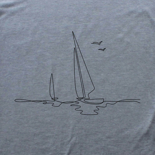 Two SailBoat Line Art T-shirt