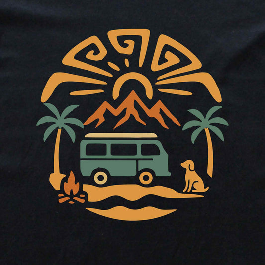 Beach Van And Dog T-shirt