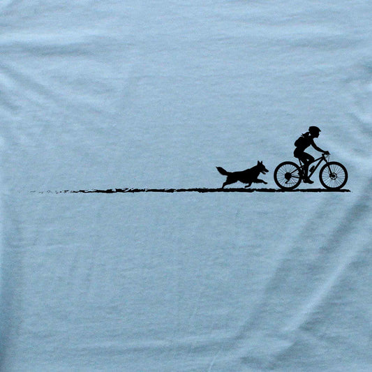 Biking Girl And Dog Path T-shirt