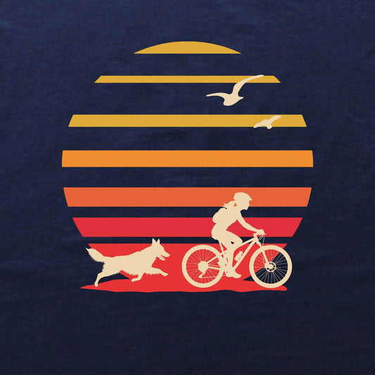 Biking Girl And Dog Colors T-shirt