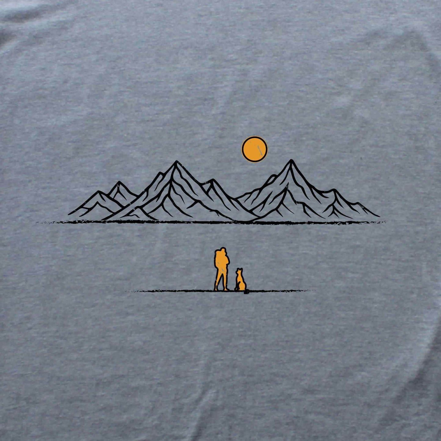 Mountains Man and Dog T-shirt