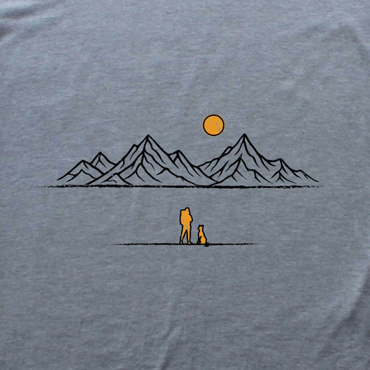 Mountains Man and Dog T-shirt