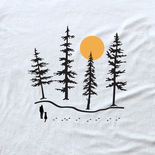 Hiker and dog Forest Graphic T-shirt