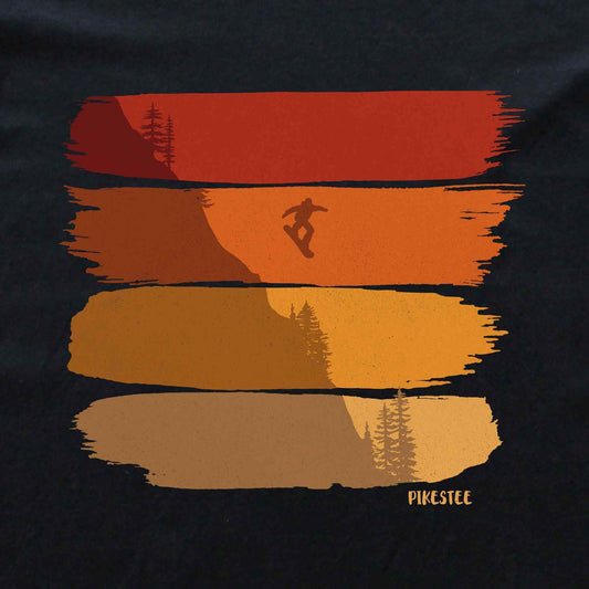 Back Print Gradient Snowboard Colors T-shirt