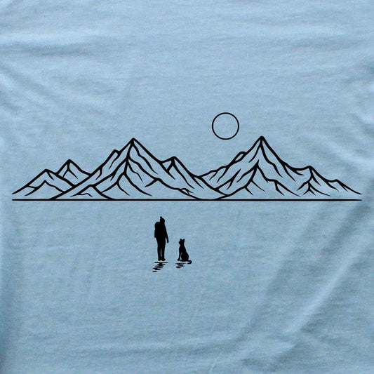 Mountains Girl And Dog T-shirt