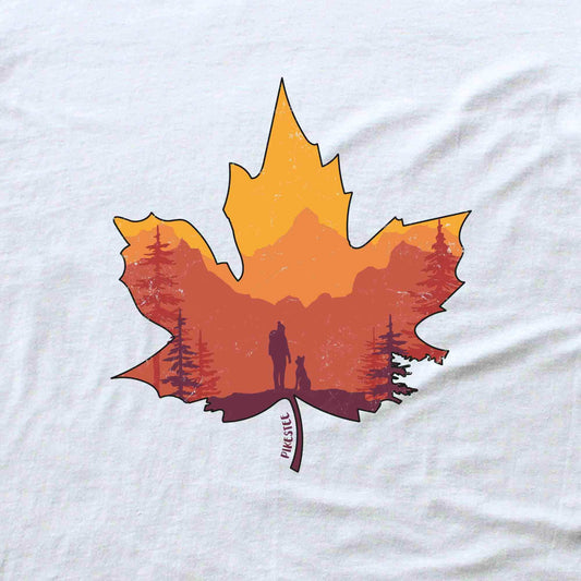 Girl And Dog Autumn Leave T-shirt