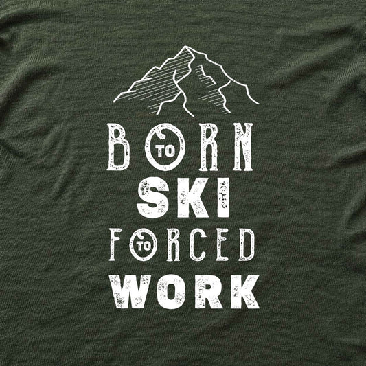 Born To Ski T-shirt - Military Green - hero