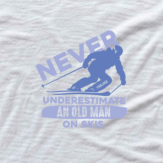 Old Man On Skis T-shirt - White - hero