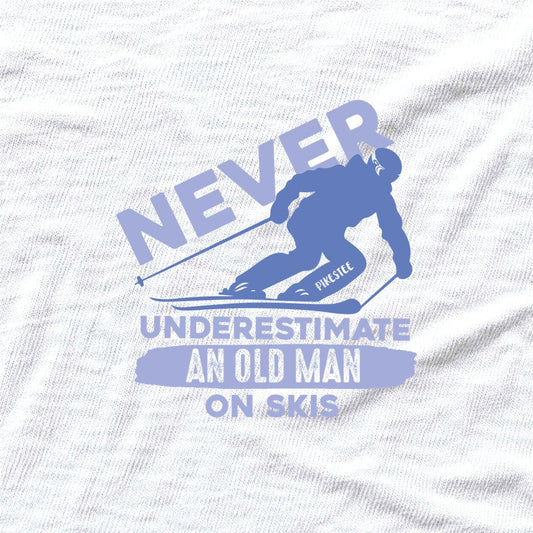 Old Man On Skis T-shirt - White - hero