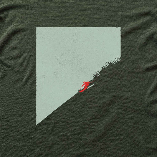 Ski Descent Path T-shirt - Military Green - hero