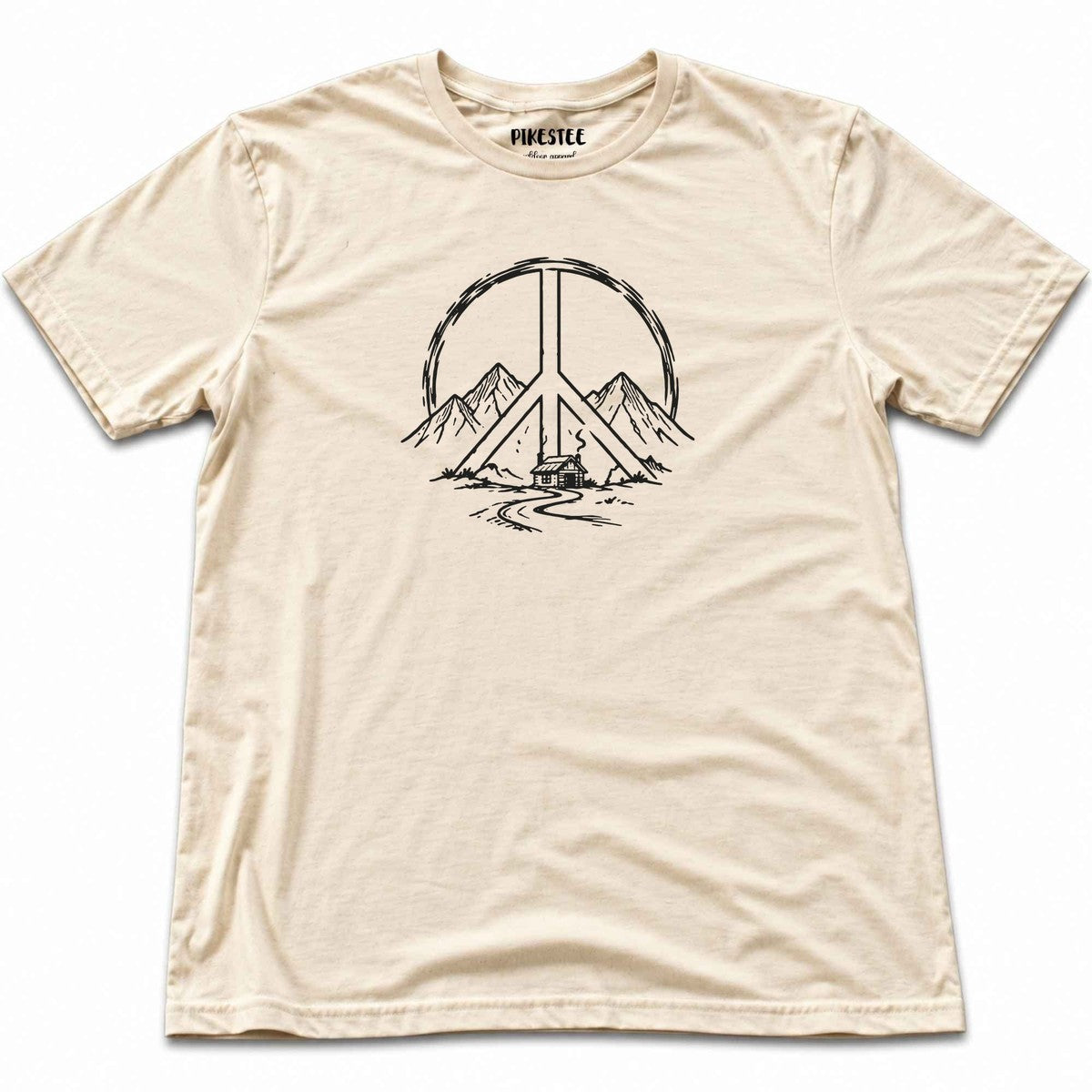 Peace Sign Cabin T-shirt - Natural