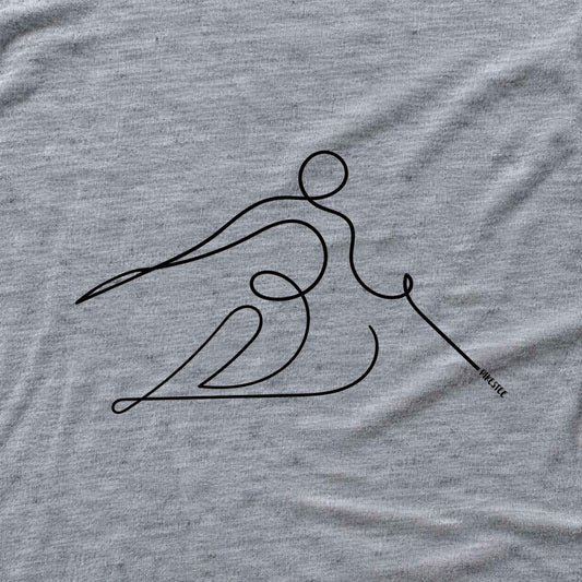 Single Line Skier T-shirt - Sport Grey - hero
