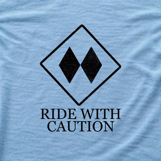 Ride With Caution T-shirt - Light Blue - hero