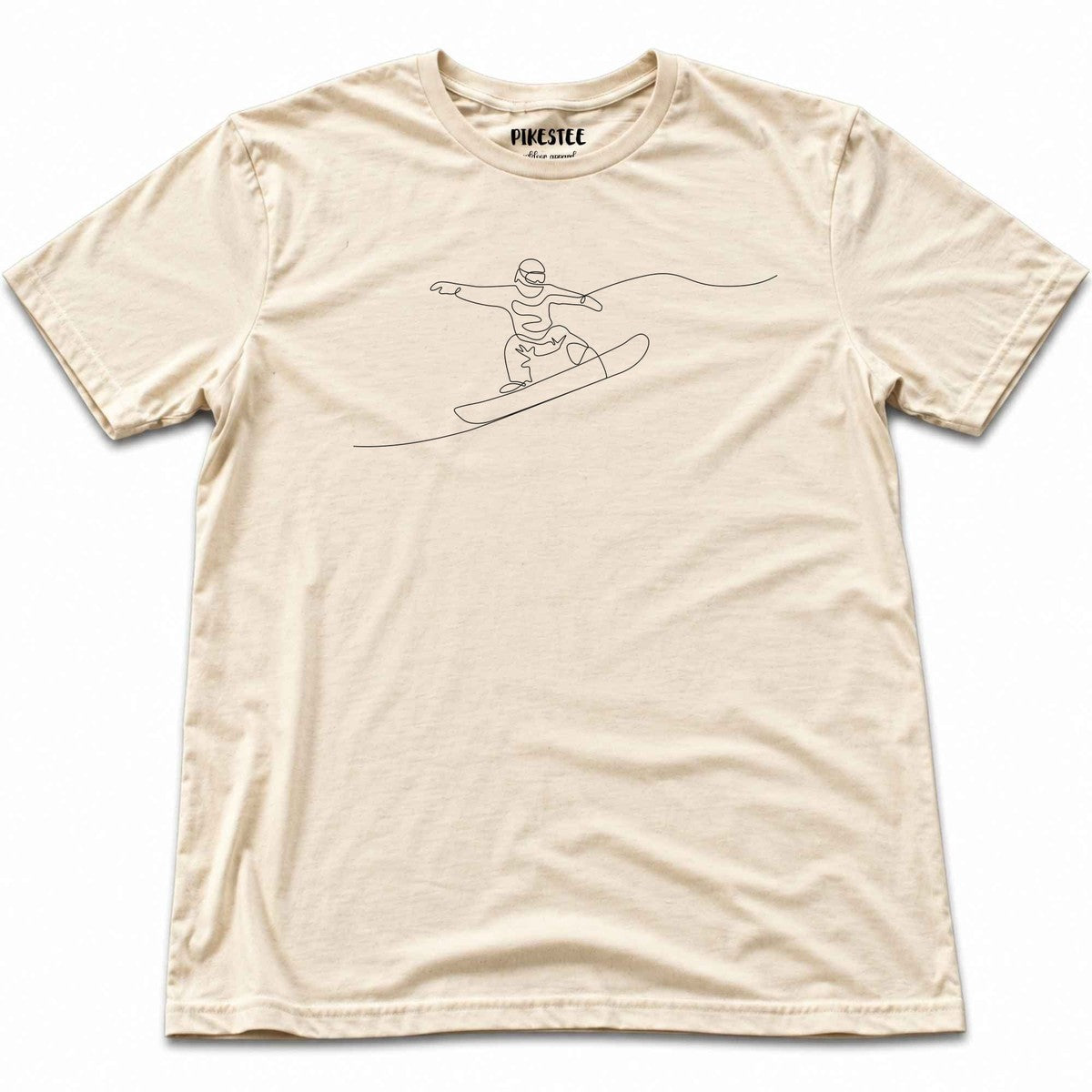 Snowboard Line Art T-shirt - Natural