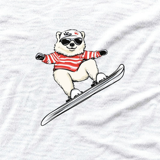 Skiing Dog T-shirt - White - hero