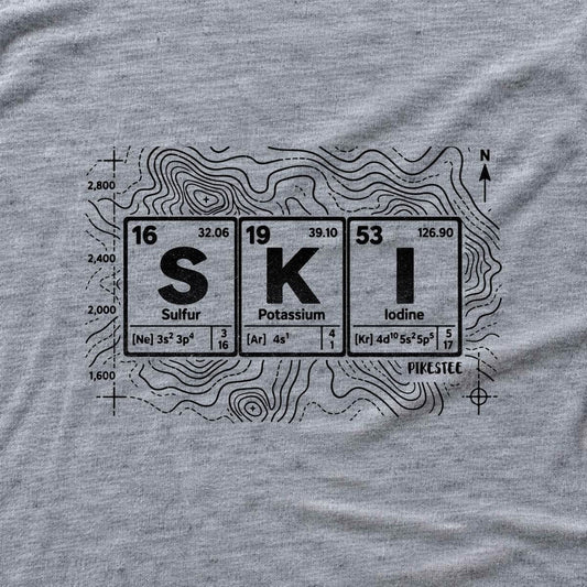 Topographic Ski Element-v2 T-shirt - Sport Grey - hero