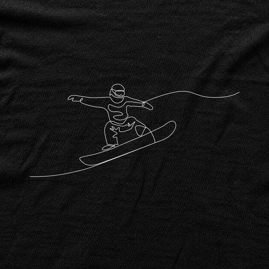 Snowboard Line Art T-shirt - Black - hero