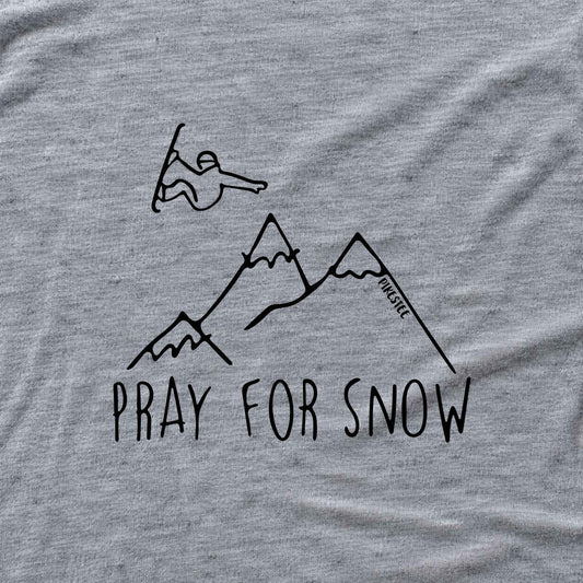 Pray For Snow Snowboard T-shirt - Sport Grey - hero