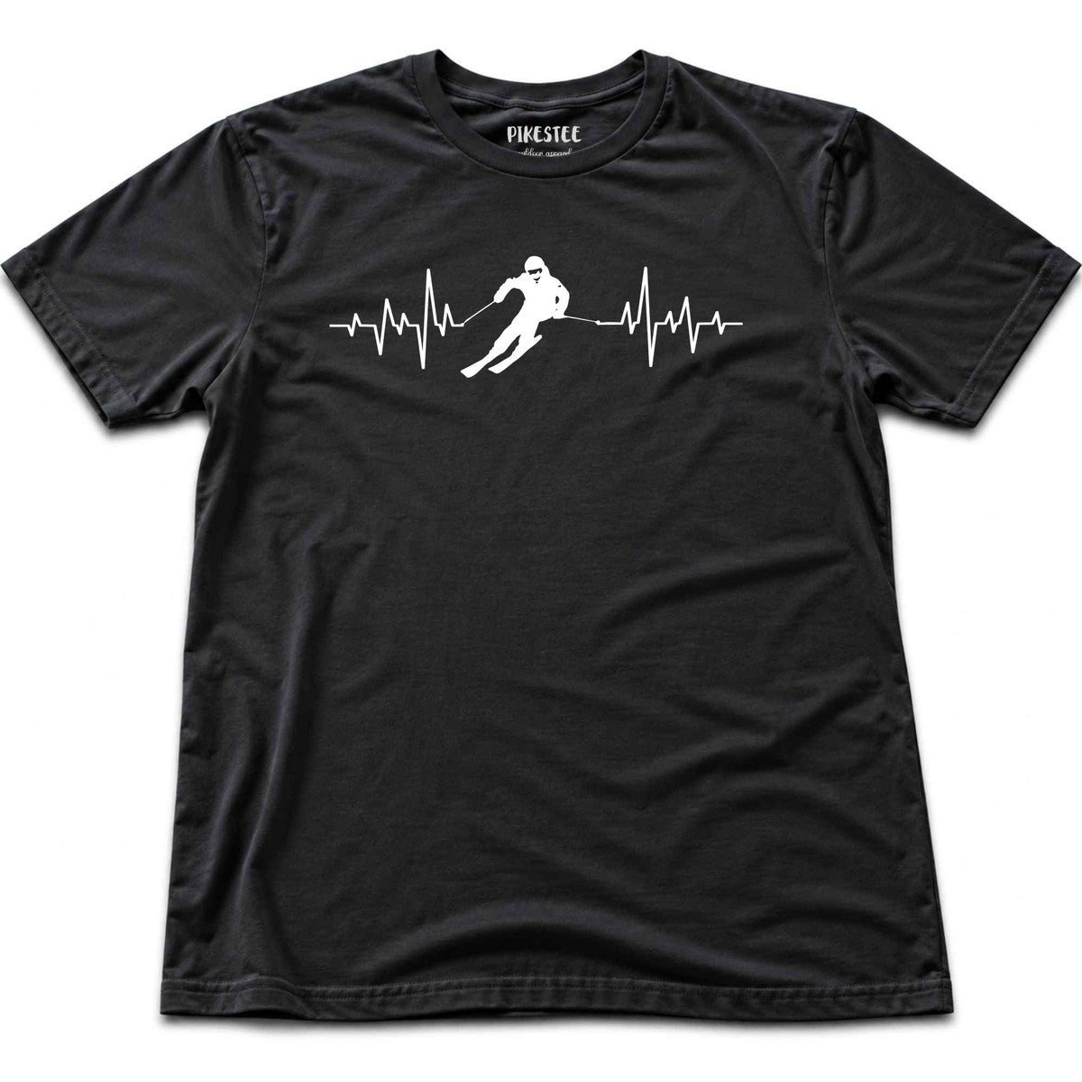 Heart Beat Skier T-shirt - Black