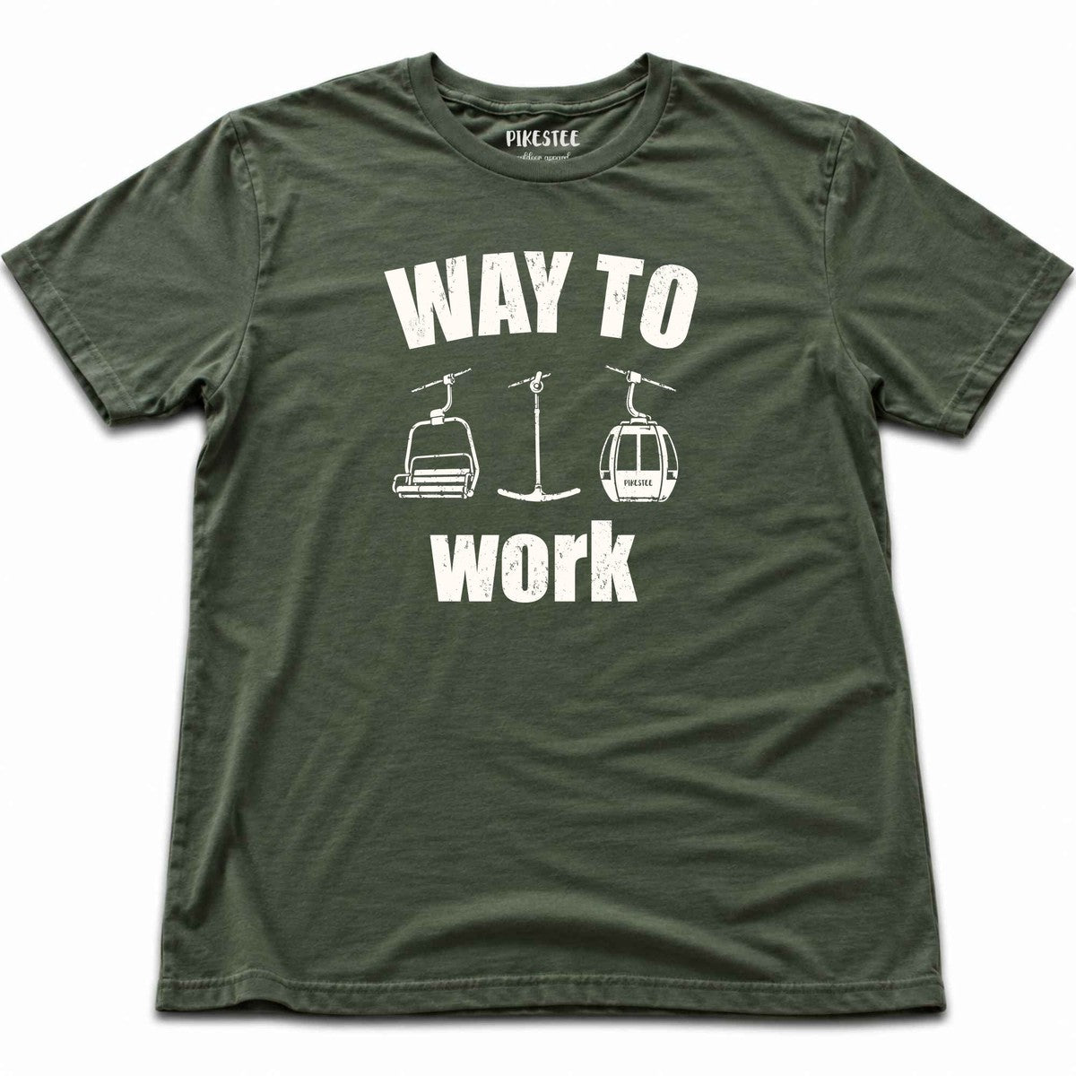 Way To Work Chair T-shirt - Military Green