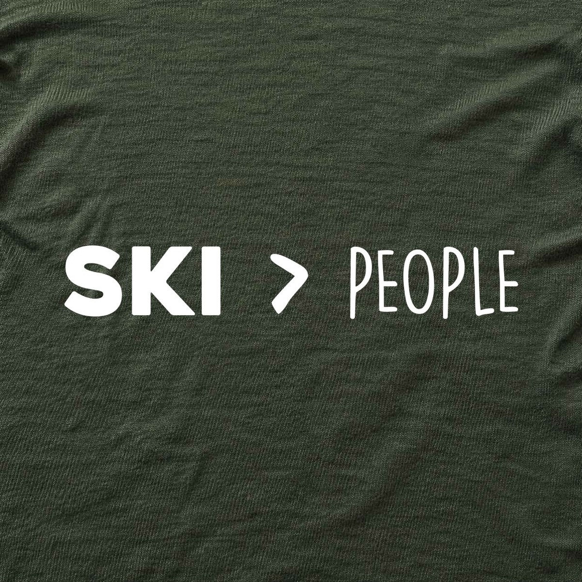 Ski Over People T-shirt - Military Green - hero