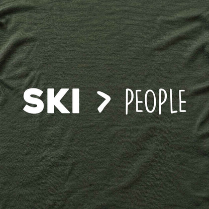 Ski Over People T-shirt - Military Green - hero