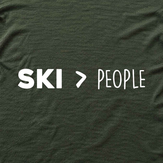 Ski Over People T-shirt - Military Green - hero