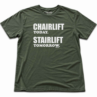 Chair Lift Today T-shirt - Military Green