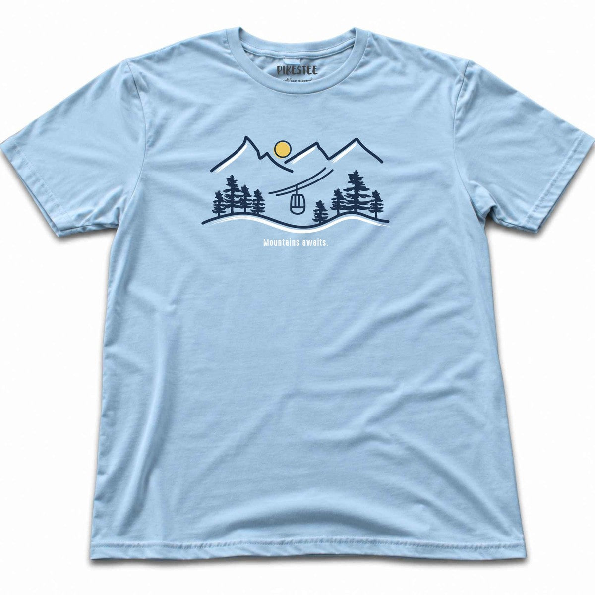 Mountains awaits T-shirt - Light Blue