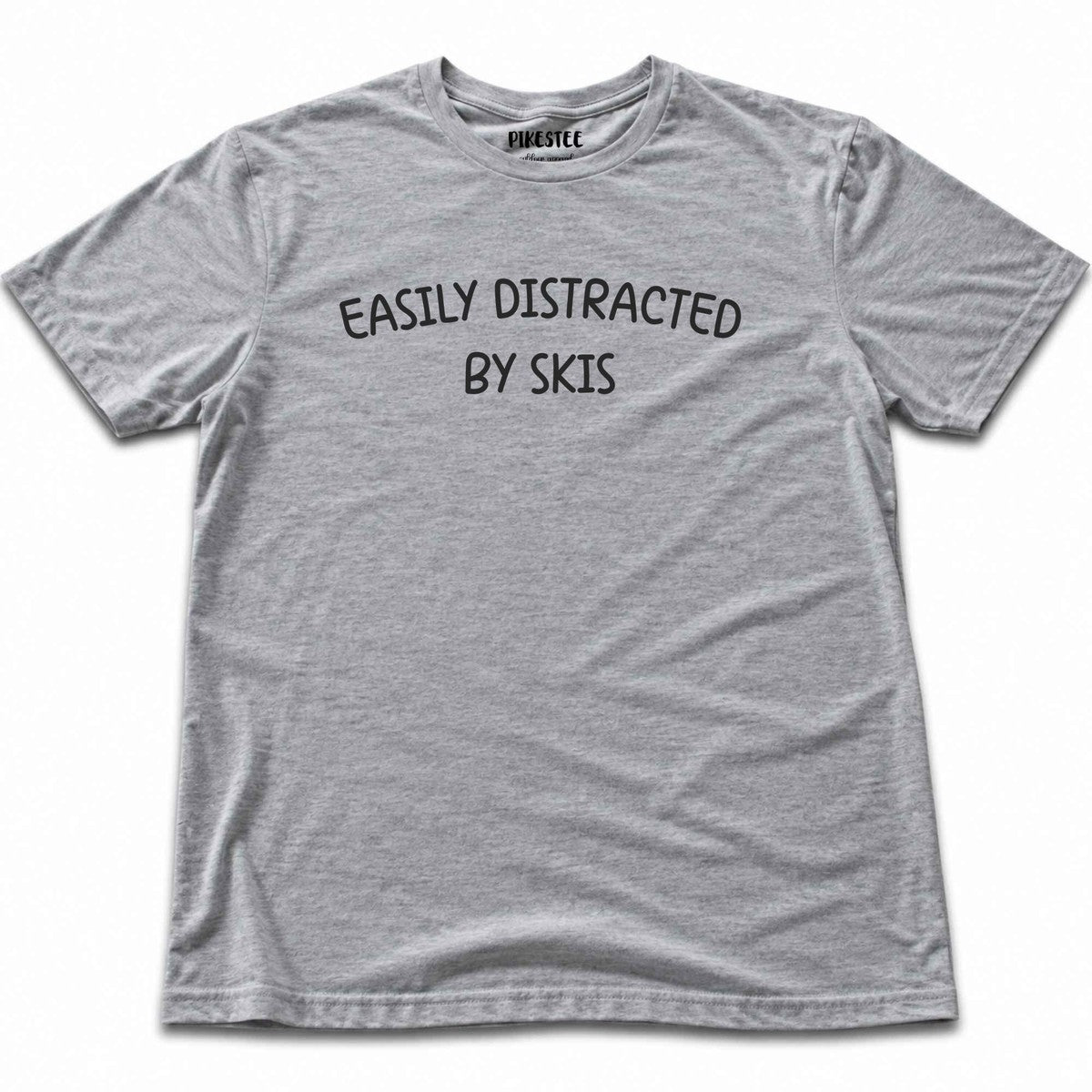 Easily Distracted By Skis T-shirt - Sport Grey