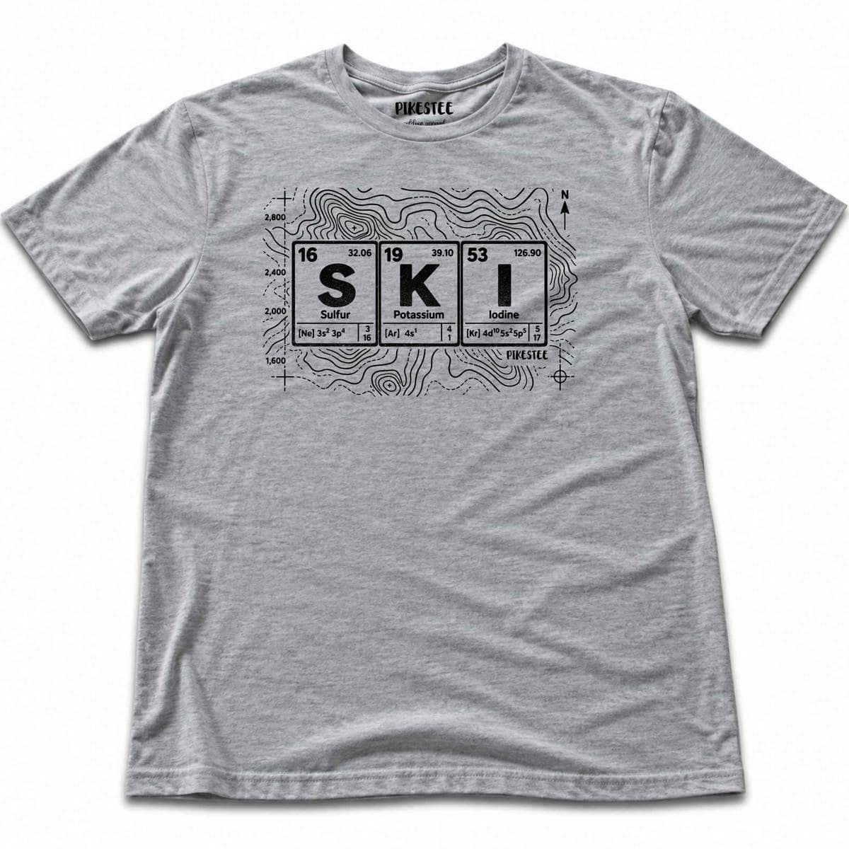 Topographic Ski Element-v2 T-shirt - Sport Grey