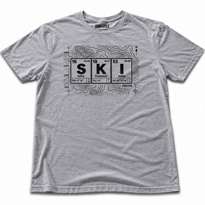 Topographic Ski Element-v2 T-shirt - Sport Grey