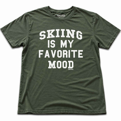 Skiing Is My Favorite Mood T-shirt - Military Green