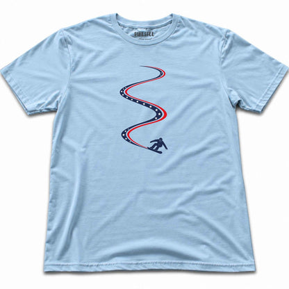 Snowboard Slalom Usa T-shirt - Light Blue