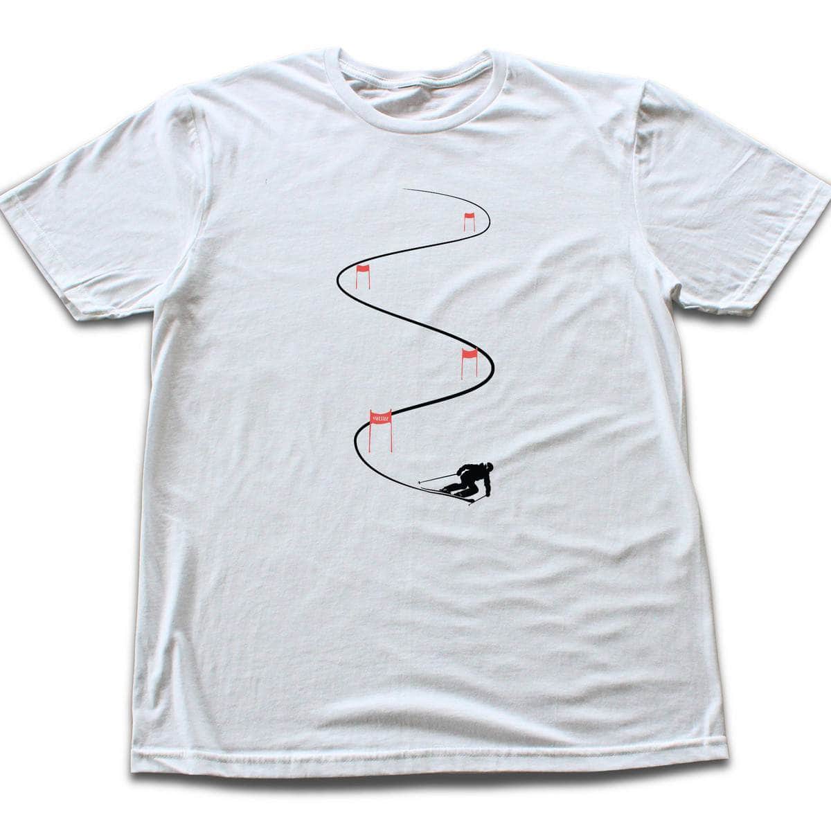 Ski Slalom Flags T-shirt - White