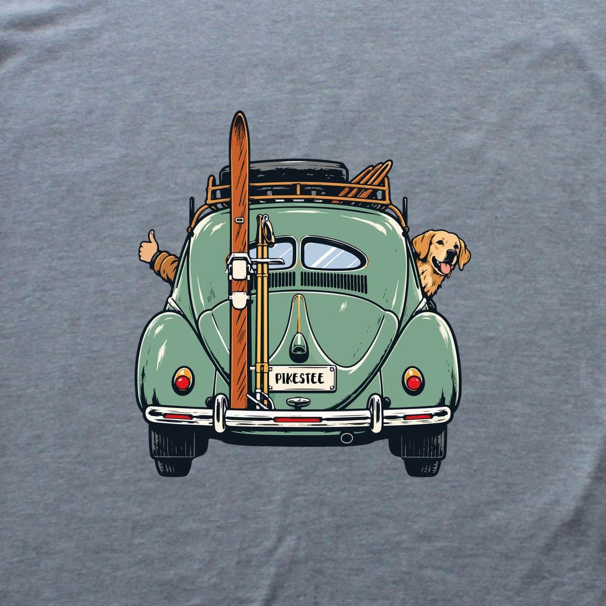 Dog And Car Ski Trip T-shirt - Sport Grey - hero