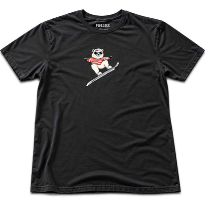 Skiing Dog T-shirt - Black
