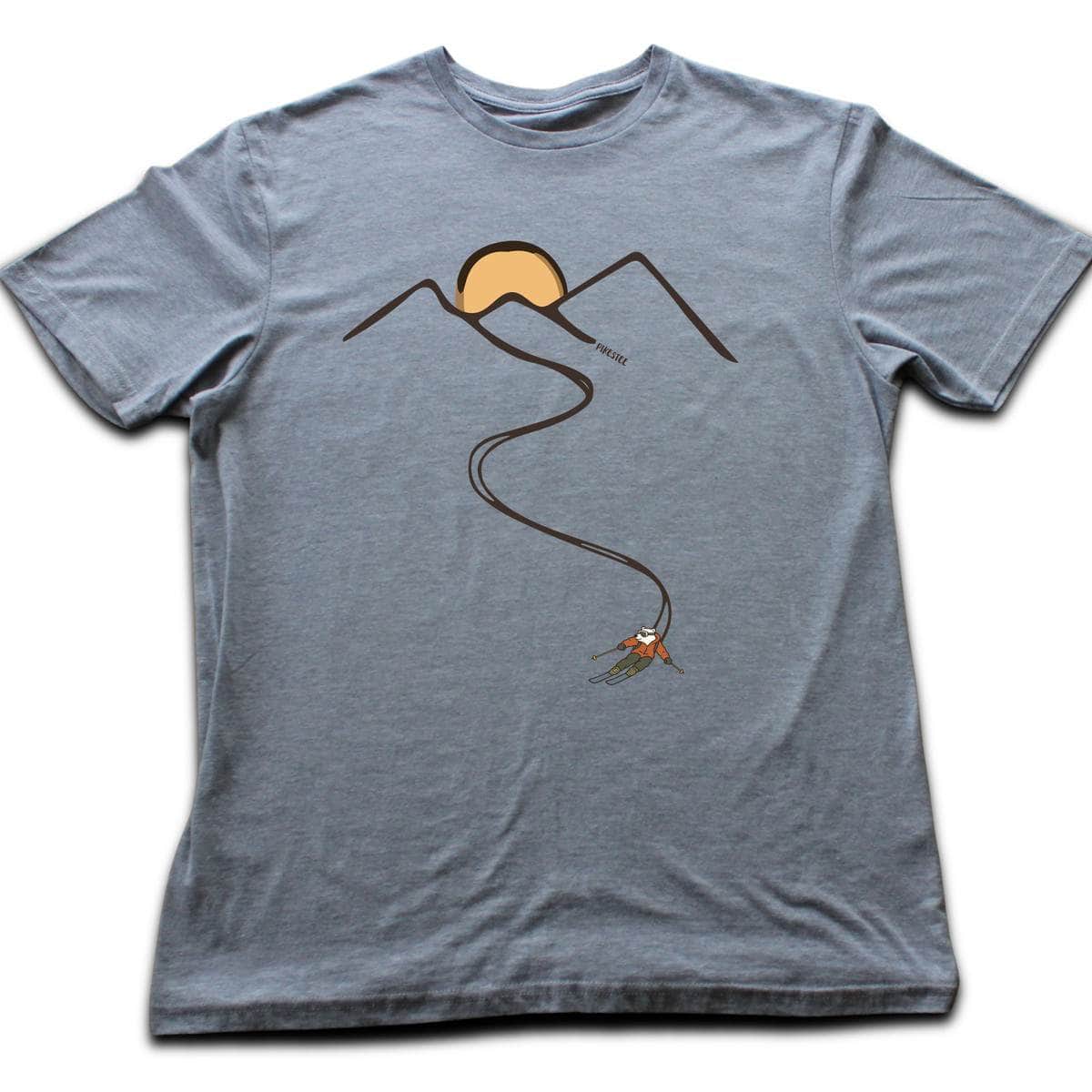 Polar Bear Ski Path T-shirt - Sport Grey