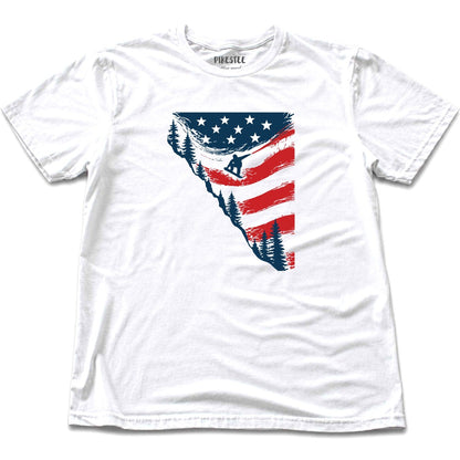 Snowboard Jump U S A T-shirt - White