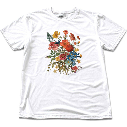 "Boho Flowers" graphic T-shirt - White